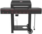 Megamaster 720-0982 5 Burner Propane Barbecue Gas Grill, Side Shelves with Hooks, for Outdoor Cooking, Patio, Garden Barbecue Grill, 50000 BTUs, Open Chart, Black  Patio, Lawn & Garden