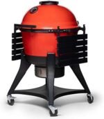 Kamado Joe Kettle Joe 22-inch Kettle Charcoal Grill with Hinged Lit, Cart, Side Shelves and SloRoller Hyperbolic Slow Smoker Chamber in Red, Model KJ15040320  Patio, Lawn & Garden - Image 2