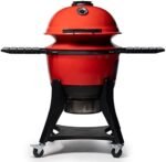 Kamado Joe Kettle Joe 22-inch Kettle Charcoal Grill with Hinged Lit, Cart, Side Shelves and SloRoller Hyperbolic Slow Smoker Chamber in Red, Model KJ15040320  Patio, Lawn & Garden