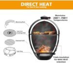 Brand-Man RODEO Steel Kamado Charcoal Grill and Smoker with 22in Cast Iron Grates and Large Prep Table Cart Perfect for Outdoor Cooking  Patio, Lawn & Garden - Image 2