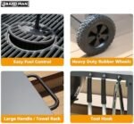 Brand-Man RODEO Steel Kamado Charcoal Grill and Smoker with 22in Cast Iron Grates and Large Prep Table Cart Perfect for Outdoor Cooking  Patio, Lawn & Garden - Image 7