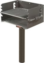 Pilot Rock Q-20 B2 Single Commercial Grade Embedded Reinforced 20 Inch Steel Park Style Swiveling Galvanized Charcoal Grill with Painted Finish, Black  Patio, Lawn & Garden - Image 7
