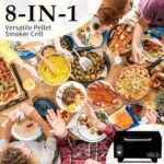 Hello.Dr Portable Wood Pellet Grill Smoker,Table Top Electric Smoker 8 in 1 for RV Camping Tailgating RV Cooking BBQ, Outdoor Grills & Smokers Intelligent Temperature Control,Black  Patio, Lawn & Garden - Image 3
