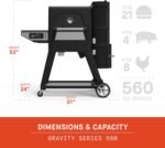 Masterbuilt® Gravity Series® 560 Digital Charcoal Grill and Smoker with Digital Control, App Connectivity and 560 Cooking Square Inches in Black, Model MB20040220  Patio, Lawn & Garden - Image 17
