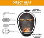 Brand-Man RODEO Steel Kamado Charcoal Grill and Smoker with 22in Cast Iron Grates and Large Prep Table Cart Perfect for Outdoor Cooking  Patio, Lawn & Garden - Image 11