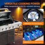 YIORTWO 3 Burner Propane Gas Grill with Side Burner, Stainless Steel BBQ Grill 38,500 BTU for Outdoor Cooking Kitchen, Garden and Patio Backyard Barbecue, Black and Silver  Patio, Lawn & Garden - Image 17