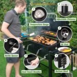 Captiva Designs Extra Large Charcoal BBQ Grill with Oversize Cooking Area(794 SQIN), Outdoor Cooking Grill with 2 Individual Lifting Charcoal Trays and 2 Foldable Side Tables  Patio, Lawn & Garden - Image 5