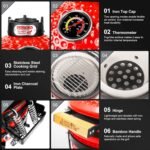 London Sunshine Ceramic Charcoal BBQ Kamado Griller - Portable Tabletop The Cadet Series Smoker  Patio, Lawn & Garden - Image 17