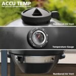 Brand-Man RODEO Steel Kamado Charcoal Grill and Smoker with 22in Cast Iron Grates and Large Prep Table Cart Perfect for Outdoor Cooking  Patio, Lawn & Garden - Image 13