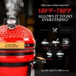London Sunshine Ceramic Charcoal BBQ Kamado Griller - Portable Tabletop The Cadet Series Smoker  Patio, Lawn & Garden - Image 16
