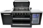 Mont Alpi MAi805-BSSFC 44-inch 6-Burner 115000 BTU Black Stainless Steel Gas Outdoor Kitchen Bar Island Grill w/Wine Cooler Beverage Center Refrigerator + Infrared Side Burner + Granite Countertop  Patio, Lawn & Garden - Image 5