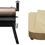 Traeger Grills Pro Series 22 Electric Wood Pellet Grill and Smoker, Bronze, Extra large & Classic Accessories Veranda Water-Resistant 41 Inch Traeger Pellet BBQ Grill with Exhaust Arm Cover  Patio, Lawn & Garden