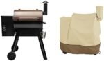 Traeger Grills Pro Series 22 Electric Wood Pellet Grill and Smoker, Bronze, Extra large & Classic Accessories Veranda Water-Resistant 41 Inch Traeger Pellet BBQ Grill with Exhaust Arm Cover  Patio, Lawn & Garden