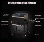 VSULZVNU Barbecue Grill Charcoal Grill BBQ Trolley Smoker Camping Picnic Portable Backyard with Side Shelf Outdoor Camping Food Cooking Barbecue Stove with 2 Wheels  Patio, Lawn & Garden - Image 11