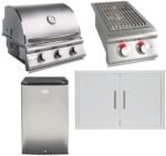 Blaze Prelude LBM 4-Piece 25-Inch Propane Outdoor Kitchen Package w/Double Side Burner & Refrigerator - BLZ-3LBM126-LP-4PC-SC  Patio, Lawn & Garden