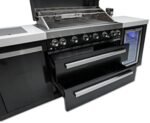 Mont Alpi MAi805-BSSFC 44-inch 6-Burner 115000 BTU Black Stainless Steel Gas Outdoor Kitchen Bar Island Grill w/Wine Cooler Beverage Center Refrigerator + Infrared Side Burner + Granite Countertop  Patio, Lawn & Garden - Image 3