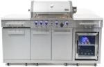 Mont Alpi MA957FC-RS 5-Burner 63000 BTU Stainless Steel Compact Outdoor Kitchen Gas Barbecue Island Grill with Infrared Rear Burner + Fridge Cabinet + Rotisserie Kit & Full Weather Cover  Patio, Lawn & Garden