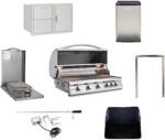 BLAZE BBQ Outdoor Package of 40” LTE Built-in Gas Grill, Dop-In Single Side Burner, 32” Door & Two Drawers Combo, Compact Refrigerator and Accessories (Grill Cover, Fridge Trim and Rotisserie Kit)  Patio, Lawn & Garden