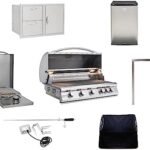 BLAZE BBQ Outdoor Package of 40” LTE Built-in Gas Grill, Dop-In Single Side Burner, 32” Door & Two Drawers Combo, Compact Refrigerator and Accessories (Grill Cover, Fridge Trim and Rotisserie Kit)  Patio, Lawn & Garden