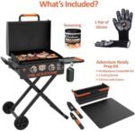 22 Inch Blackstone Griddle with Hood and Grill Stand, Foldable Propane Portable Flat Top Grill, Adventure Ready Cutting Board Kit, Seasoning, Gloves  Patio, Lawn & Garden - Image 3