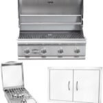Bullet by Bull Stainless Steel Outdoor Kitchen Grill Set - Built-In Liquid Propane Grill, Perfect for Entertaining -BBQ Kitchen Isl& Bundle - Includes 4 Burner Grill, Double Access Door & Side Burner  Everything Else
