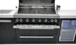 Mont Alpi MAi805-BSSFC 44-inch 6-Burner 115000 BTU Black Stainless Steel Gas Outdoor Kitchen Bar Island Grill w/Wine Cooler Beverage Center Refrigerator + Infrared Side Burner + Granite Countertop  Patio, Lawn & Garden - Image 2