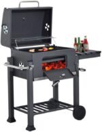VSULZVNU Barbecue Grill Charcoal Grill BBQ Trolley Smoker Camping Picnic Portable Backyard with Side Shelf Outdoor Camping Food Cooking Barbecue Stove with 2 Wheels  Patio, Lawn & Garden - Image 14
