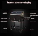 VSULZVNU Barbecue Grill Charcoal Grill BBQ Trolley Smoker Camping Picnic Portable Backyard with Side Shelf Outdoor Camping Food Cooking Barbecue Stove with 2 Wheels  Patio, Lawn & Garden - Image 17
