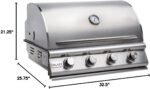Blaze Prelude LBM 32-Inch 4-Burner Built-in Natural Gas Stainless Steel Grill with Flame-Stabilizing Grids, Heat Zone Separators, Drip Tray and Hood  Patio, Lawn & Garden - Image 20