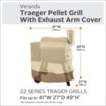 Traeger Grills Pro Series 22 Electric Wood Pellet Grill and Smoker, Bronze, Extra large & Classic Accessories Veranda Water-Resistant 41 Inch Traeger Pellet BBQ Grill with Exhaust Arm Cover  Patio, Lawn & Garden - Image 13