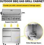 CT Copper Tailor Modular Outdoor Kitchen BBQ Gas Grill Island 4 Burners, with Wood Fire Pizza Oven MK07, Fridge Cabinet,Stainless Steel(With Natural Gas Kit)  Patio, Lawn & Garden - Image 21