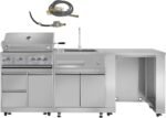 CT Copper Tailor Modular Outdoor Kitchen BBQ Gas Grill Island 4 Burners, with Wood Fire Pizza Oven MK07, Fridge Cabinet,Stainless Steel(With Natural Gas Kit)  Patio, Lawn & Garden - Image 20