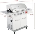Royal Gourmet 5-Burner Propane Gas Grill with Side Burner, Stainless Steel Barbeque Grills, Silver, GA5404S  Patio, Lawn & Garden - Image 12