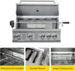 CT Copper Tailor Modular Outdoor Kitchen BBQ Gas Grill Island 4 Burners, with Wood Fire Pizza Oven MK07, Fridge Cabinet,Stainless Steel(With Natural Gas Kit)  Patio, Lawn & Garden - Image 22