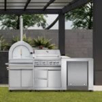 CT Copper Tailor Modular Outdoor Kitchen BBQ Gas Grill Island 4 Burners, with Wood Fire Pizza Oven MK07, Fridge Cabinet,Stainless Steel(With Natural Gas Kit)  Patio, Lawn & Garden - Image 13