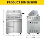 CT Copper Tailor Modular Outdoor Kitchen BBQ Gas Grill Island 4 Burners, with Wood Fire Pizza Oven MK07, Fridge Cabinet,Stainless Steel(With Natural Gas Kit)  Patio, Lawn & Garden - Image 25