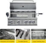 CT Copper Tailor Modular Outdoor Kitchen BBQ Gas Grill Island 4 Burners, with Wood Fire Pizza Oven MK07, Fridge Cabinet,Stainless Steel(With Natural Gas Kit)  Patio, Lawn & Garden - Image 10