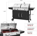 Royal Gourmet ZH3002N Propane Gas and Charcoal Grill Combo, Dual Fuel BBQ Grill with 2 Side Shelves for Outdoor Patio Garden Backyard Barbecue, 20,000 BTUs, Silver & Black  Patio, Lawn & Garden - Image 15