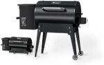 KingChii Portable Electric Wood Pellet Grill & Smoker with Foldable Legs, 456 SQ.IN Grill Capacity, with PID Temperature Control (180-425°F) for Backyard Camping Bake and Roast, Black  Patio, Lawn & Garden