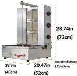 Li Zhen 3 Burners Shawarma Machine Commercial Chicken Shawarma Machine Gyro Grill Rotating Kebab Machine for Commercial Kitchen Use, Silver,41.9 lbs. Industrial & Scientific - Image 2