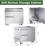 4 Pcs Stainless Steel BBQ Island Outdoor Kitchen Packages, 5-Burner 58000 BTU Built-in Grill with Infrared Rear Burner + Grill Cabinet + Sink Cabinet + Appliance Cabinet + Rotisserie Kit  Patio, Lawn & Garden - Image 6