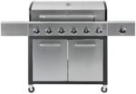 Kenmore 6-Burner Propane Gas BBQ Grill with Side Burner, 73,000 BTUs, Stainless Steel Cabinet Grill with Cast Iron Grates for Outdoor Cooking, Backyard BBQ, Patio, Large Parties  Patio, Lawn & Garden