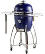 Saffire Platinum Kamado Medium 15" Ceramic Grill and Smoker Blue  Patio, Lawn & Garden