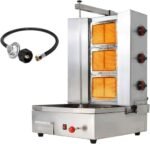 Li Zhen 3 Burners Shawarma Machine Commercial Chicken Shawarma Machine Gyro Grill Rotating Kebab Machine for Commercial Kitchen Use, Silver,41.9 lbs. Industrial & Scientific