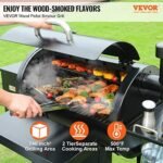 VEVOR Smoker Grill, Portable Wood Pellet Grill with Cart, 8 IN 1 BBQ Grill with PID Temperature Control for Outdoor Cooking, Barbecue Camping, Picnic, 730 sq, Patio and Backyard, Black  Patio, Lawn & Garden - Image 2