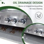 4 Pcs Stainless Steel BBQ Island Outdoor Kitchen Packages, 5-Burner 58000 BTU Built-in Grill with Infrared Rear Burner + Grill Cabinet + Sink Cabinet + Appliance Cabinet + Rotisserie Kit  Patio, Lawn & Garden - Image 2