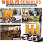 Li Zhen Shawarma Machine Vertical Rotisserie Gyro Machine Commercial Turkish Kebab and Grilled Chicken Machine with 3 Burner,Silver  Industrial & Scientific - Image 6