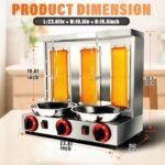 Li Zhen Shawarma Machine Vertical Rotisserie Gyro Machine Commercial Turkish Kebab and Grilled Chicken Machine with 3 Burner,Silver  Industrial & Scientific - Image 2