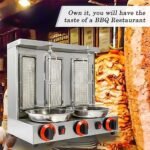 Li Zhen Shawarma Machine Vertical Rotisserie Gyro Machine Commercial Turkish Kebab and Grilled Chicken Machine with 3 Burner,Silver  Industrial & Scientific - Image 7