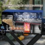 Onlyfire BBQ Wood Pellet Grill Smoker with Foldable Cart, Meat Probe, 2 Tiers Cooking Area, Portable Tabletop Grilling Stove for Outdoor Kitchen Cooking Smoke and Roast, RV Camping, Blue GS342  Patio, Lawn & Garden - Image 4